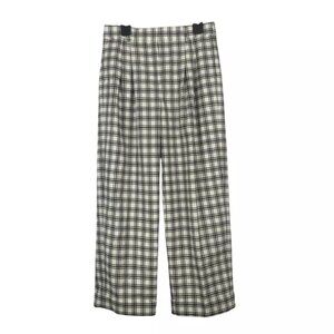 NWT J.Crew Collection Italian Nova Fides Essential Wide Leg Plaid Pants Size 8